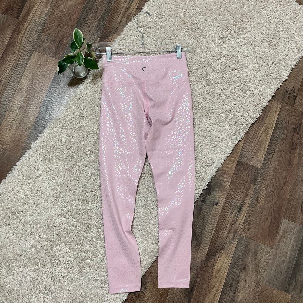 Zyia Active Pink Iridescent Unicorn Leopard Light & Tight High Waisted Leggings - Picture 3 of 6
